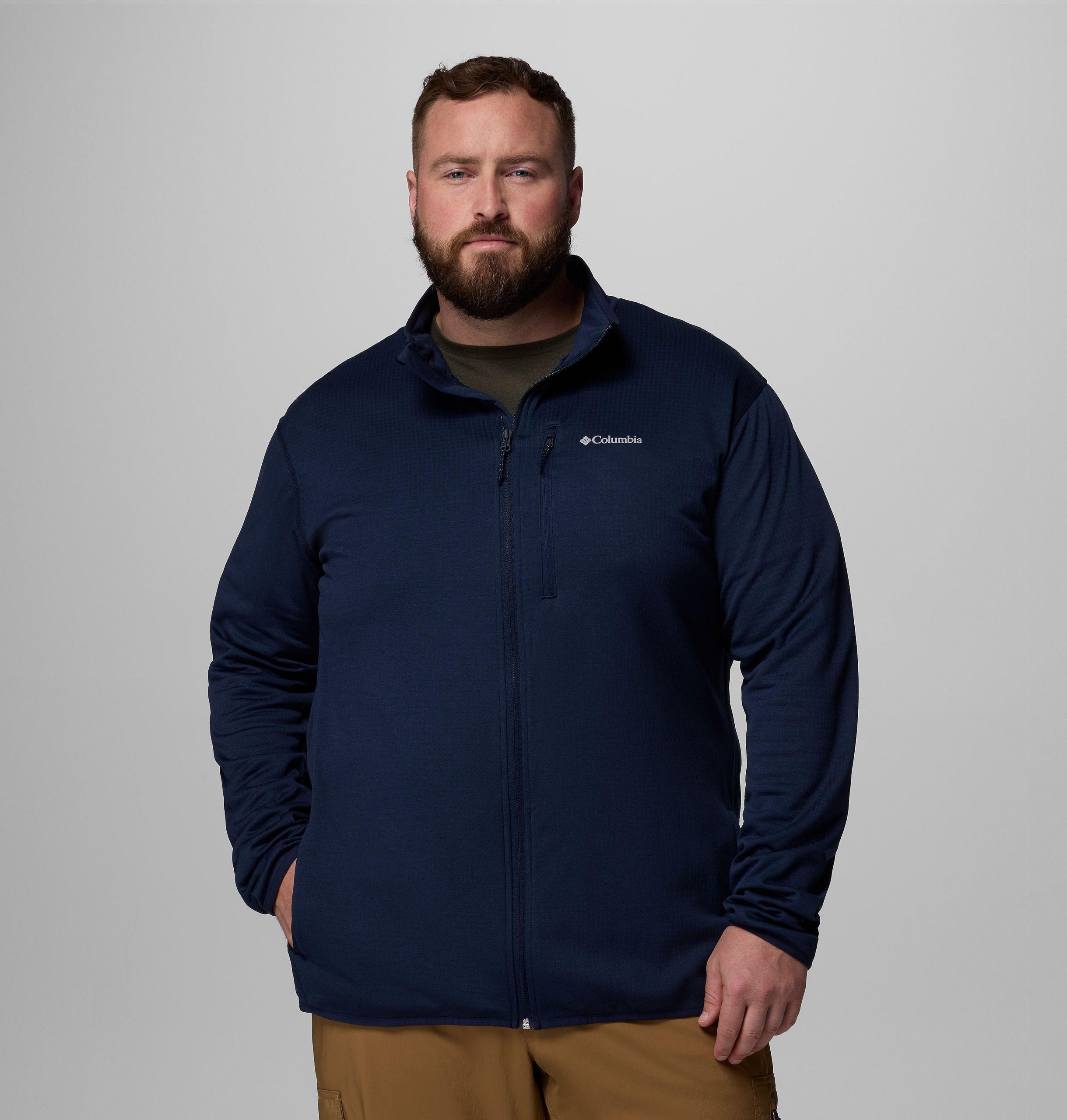 miesten essential hike grid -fleecetäysvetoketjullinen takki - iso