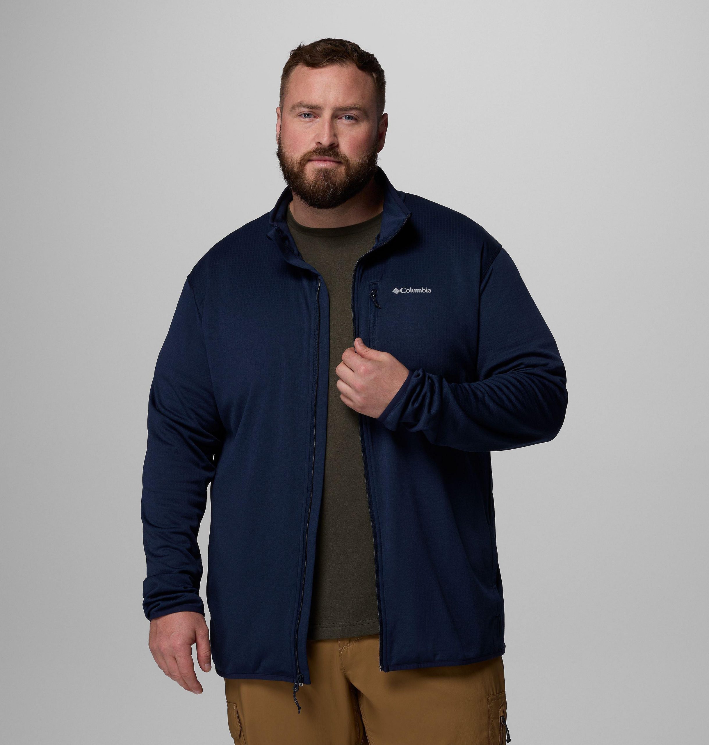 miesten essential hike grid -fleecetäysvetoketjullinen takki - iso