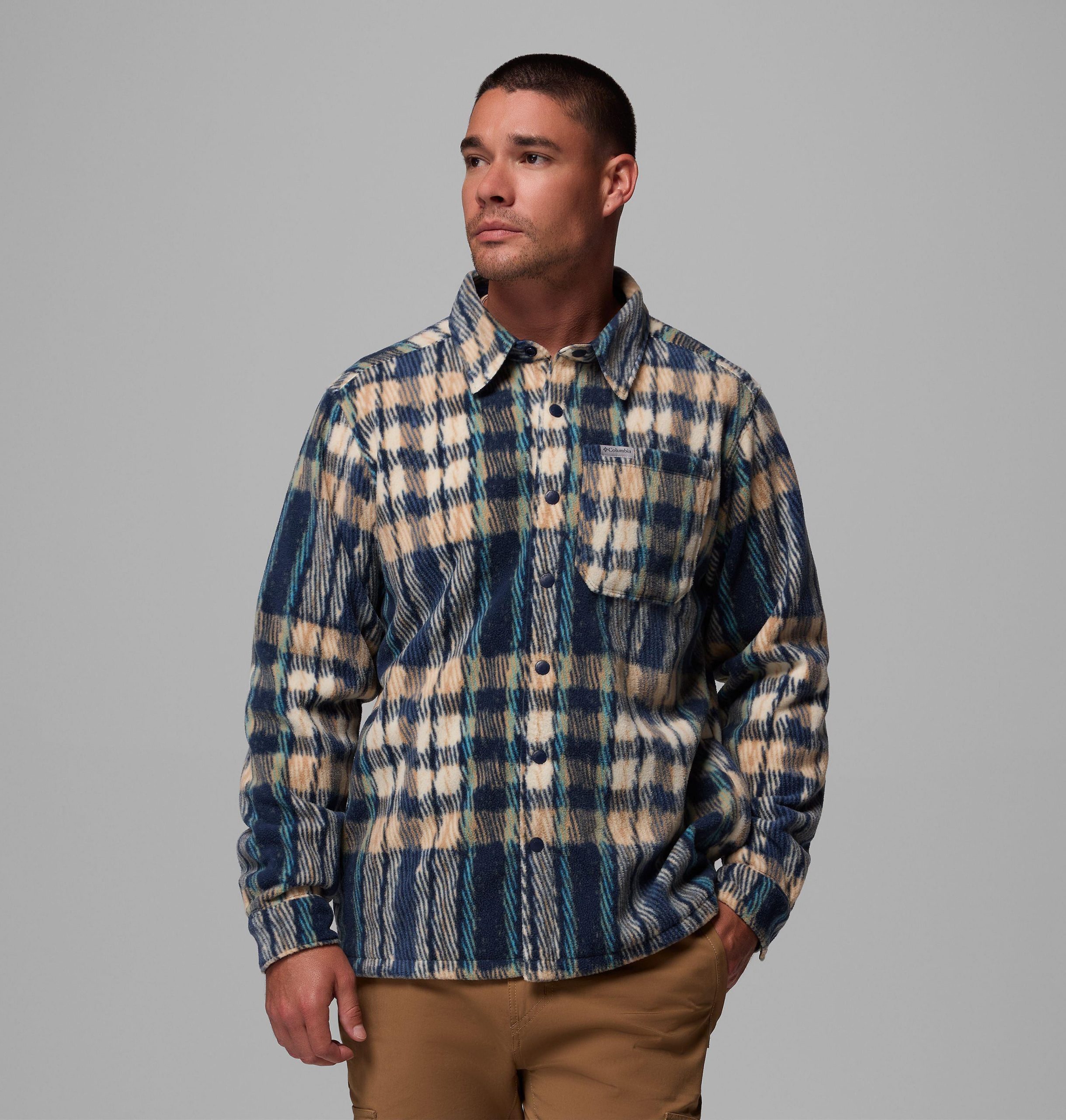 miesten steens mountain printed fleece shirt jacket ii
