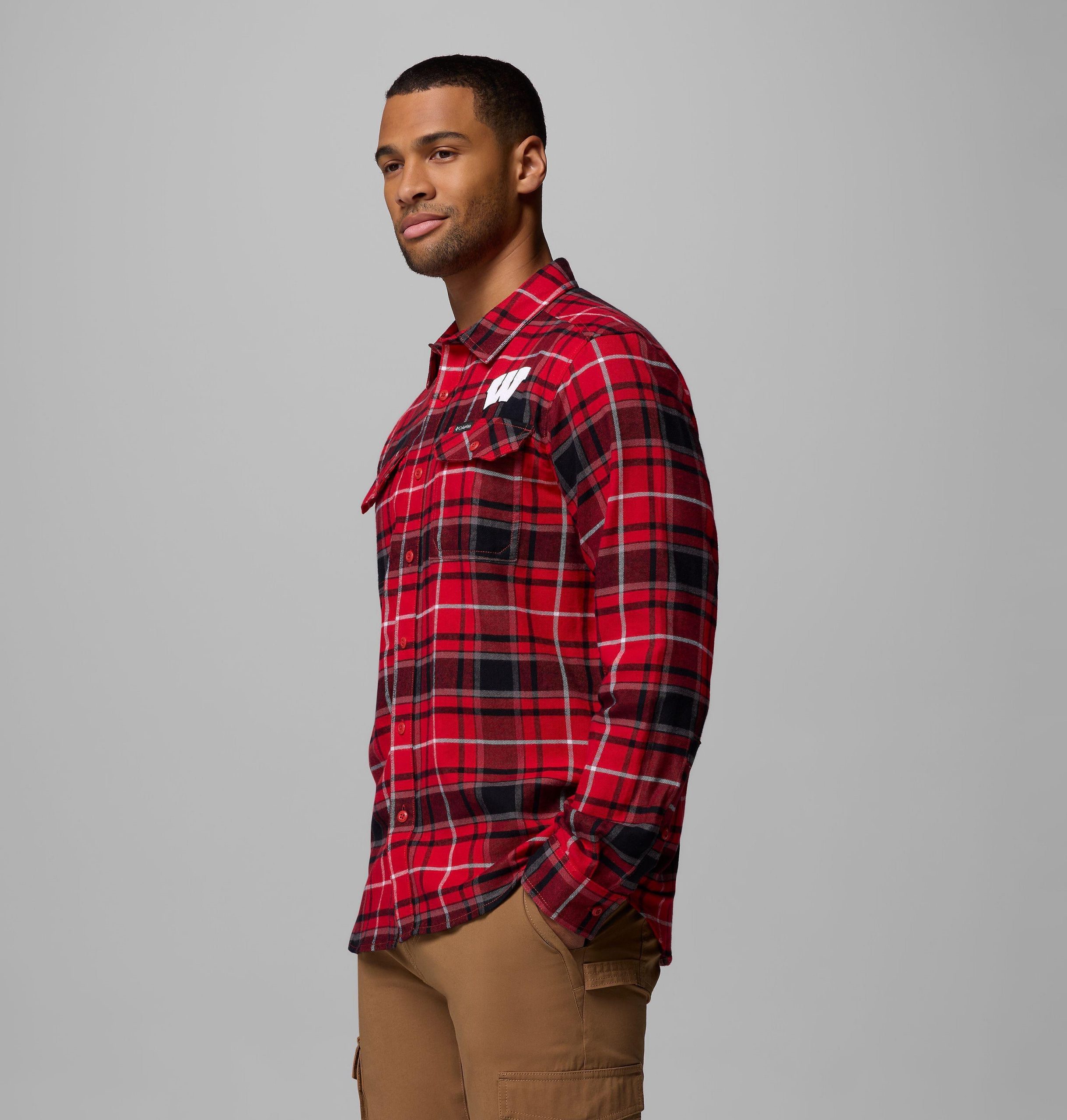 miesten collegiate flare gun flannel -pitkähihainen paita - wisconsin