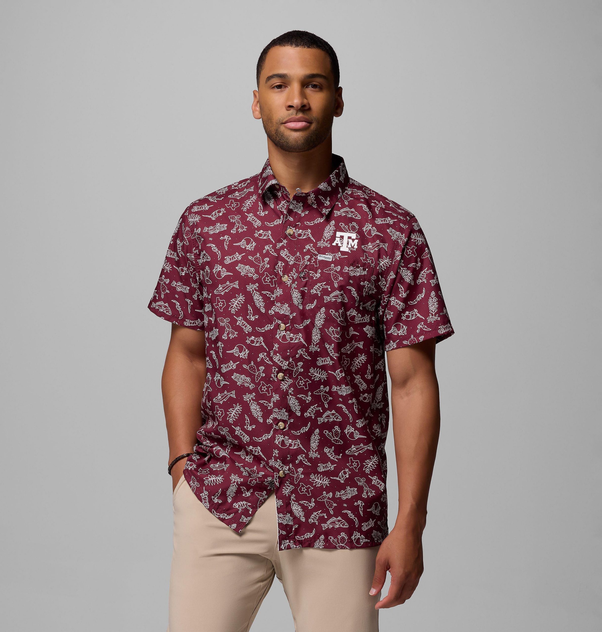 miesten collegiate pfg super slack tide -paita - texas am