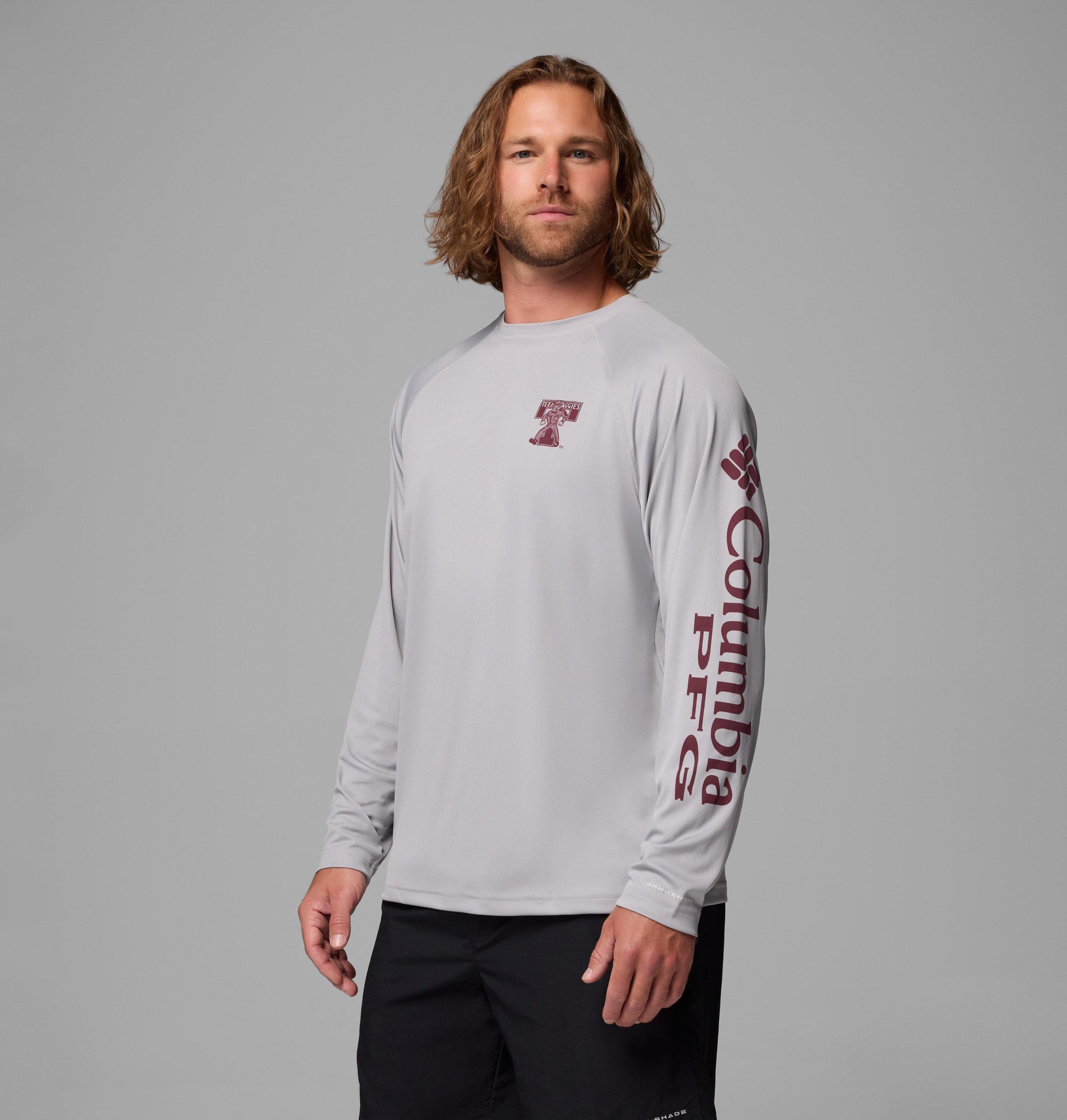 miesten collegiate pfg terminal tackle pitkähihainen paita - tall - texas am