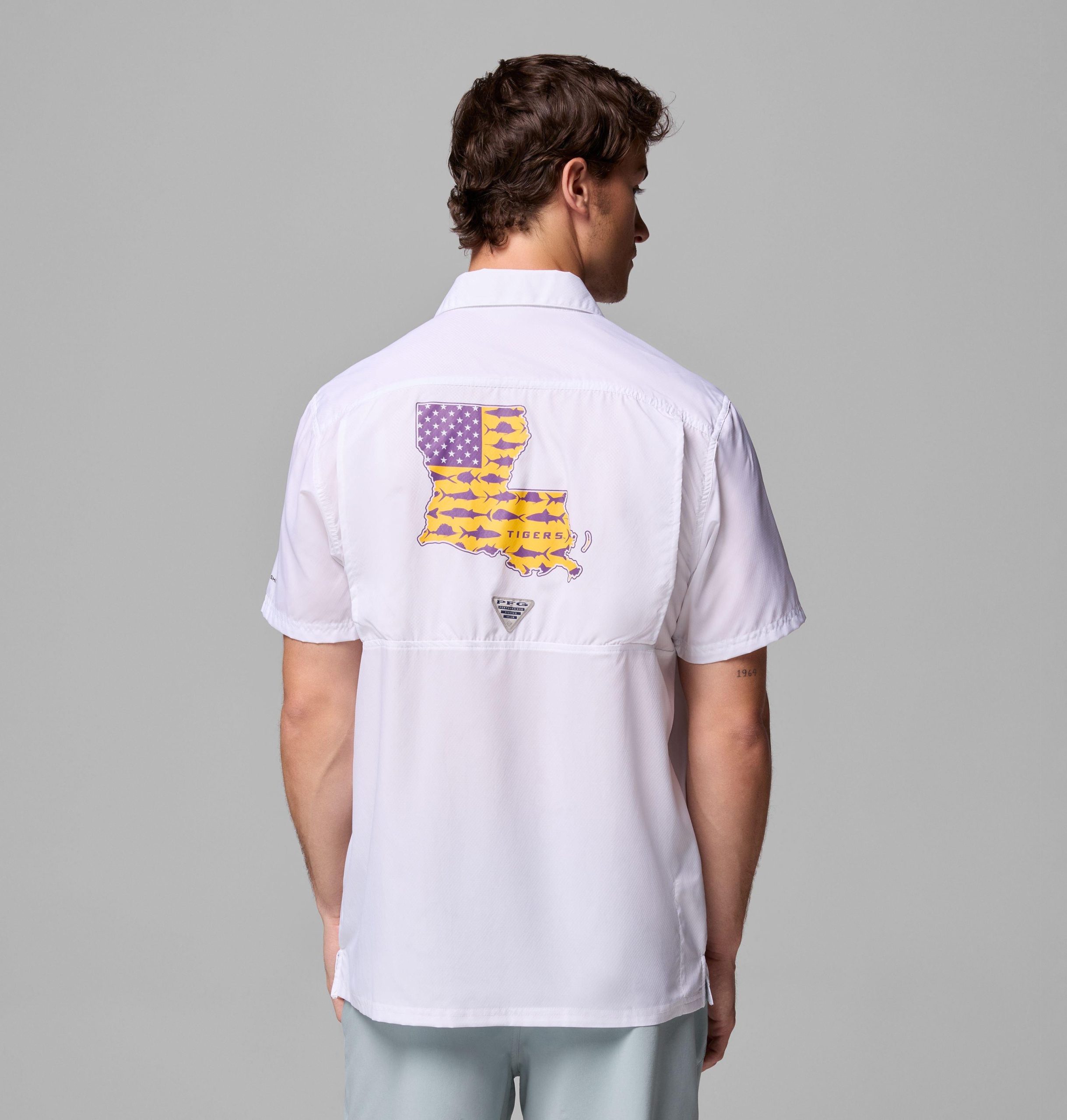 miesten collegiate pfg slack tide camp -paita - lsu
