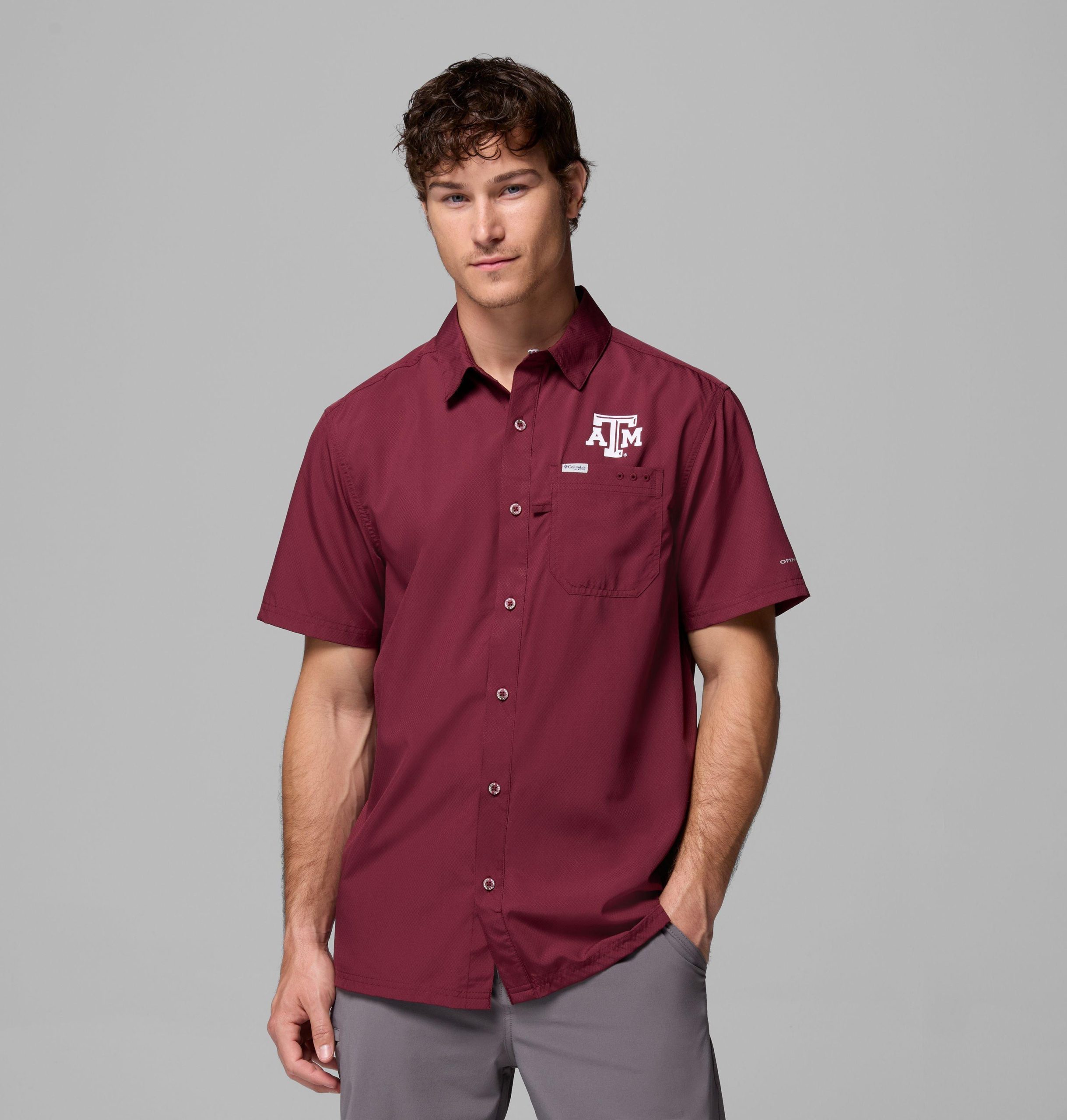 miesten collegiate pfg slack tide camp -paita - texas am