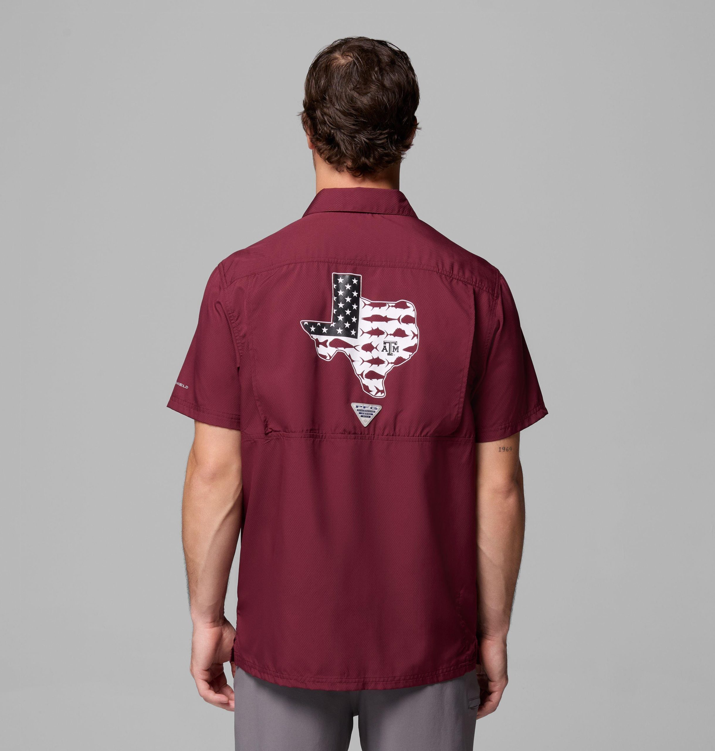 miesten collegiate pfg slack tide camp -paita - texas am