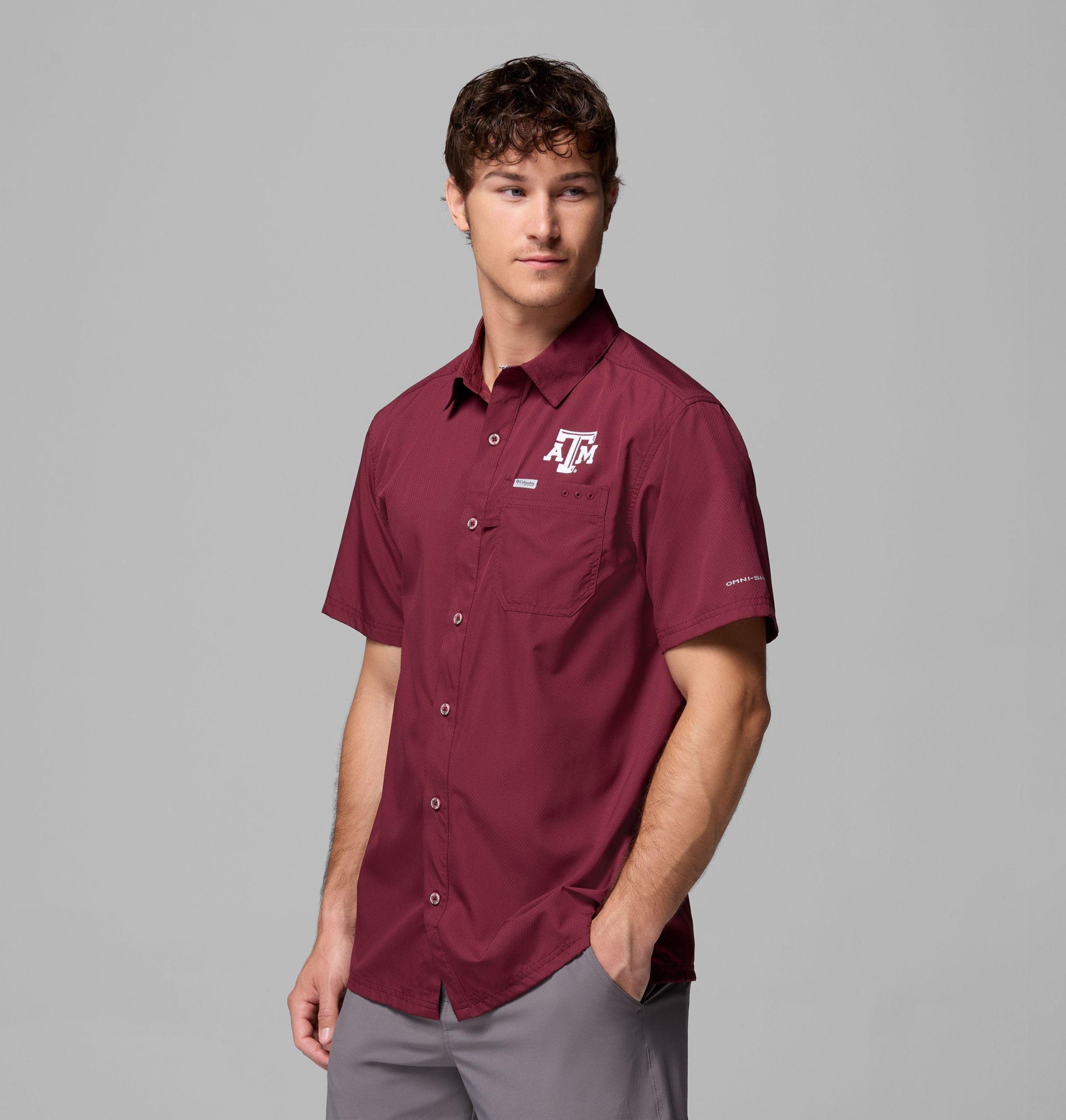 miesten collegiate pfg slack tide camp -paita - texas am