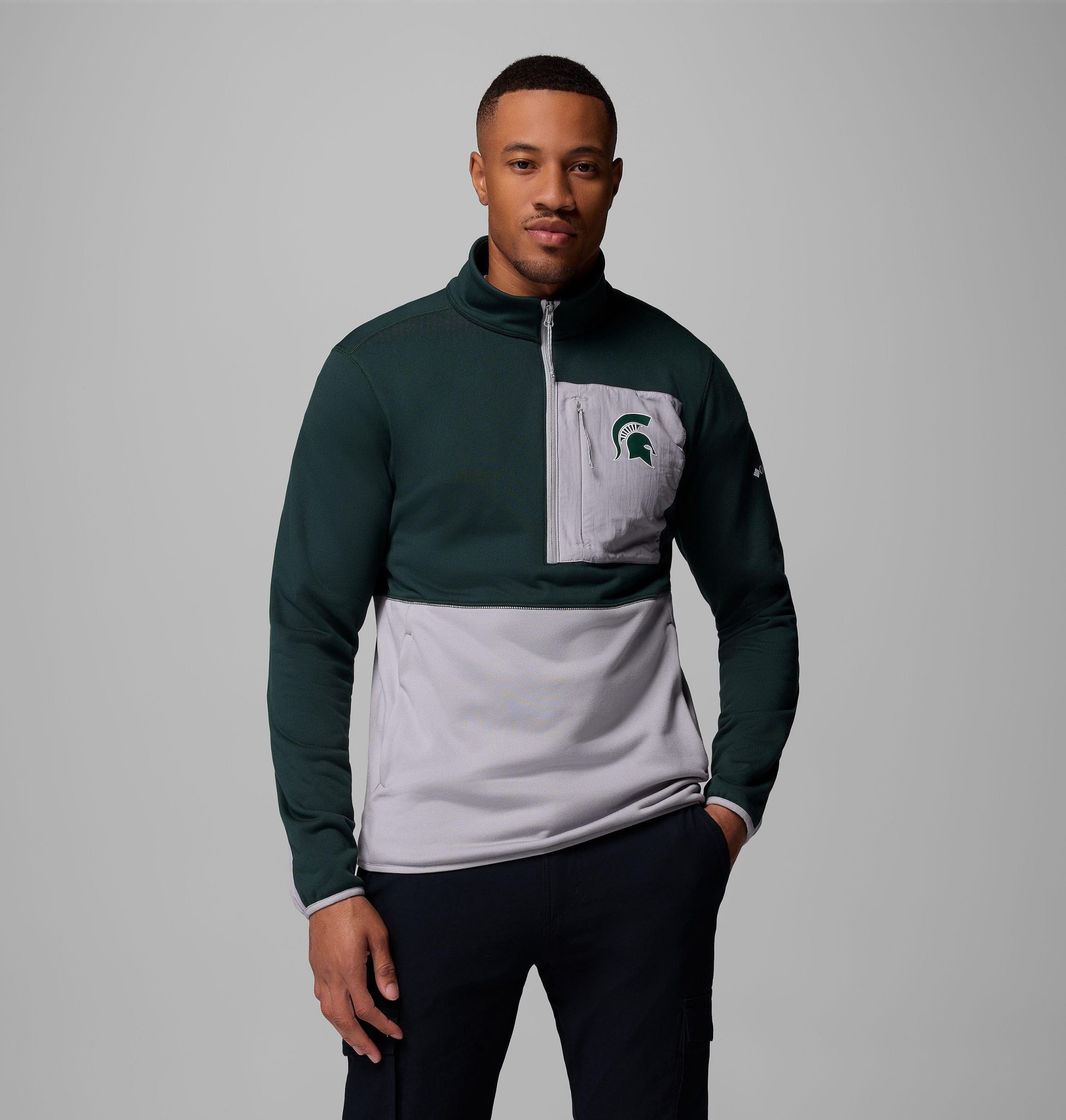 miesten collegiate columbia hike half zip -takki - michigan state