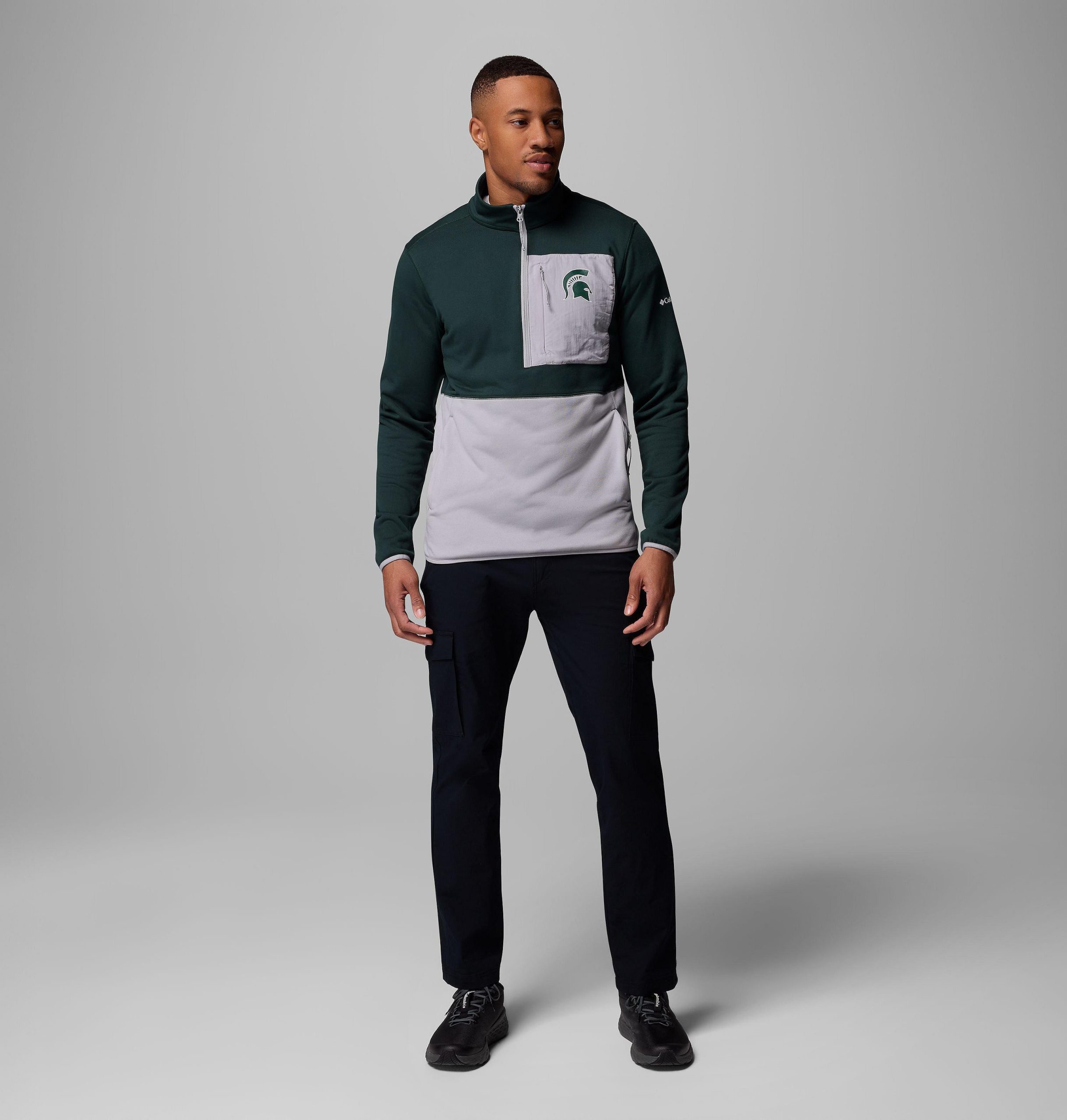 miesten collegiate columbia hike half zip -takki - michigan state