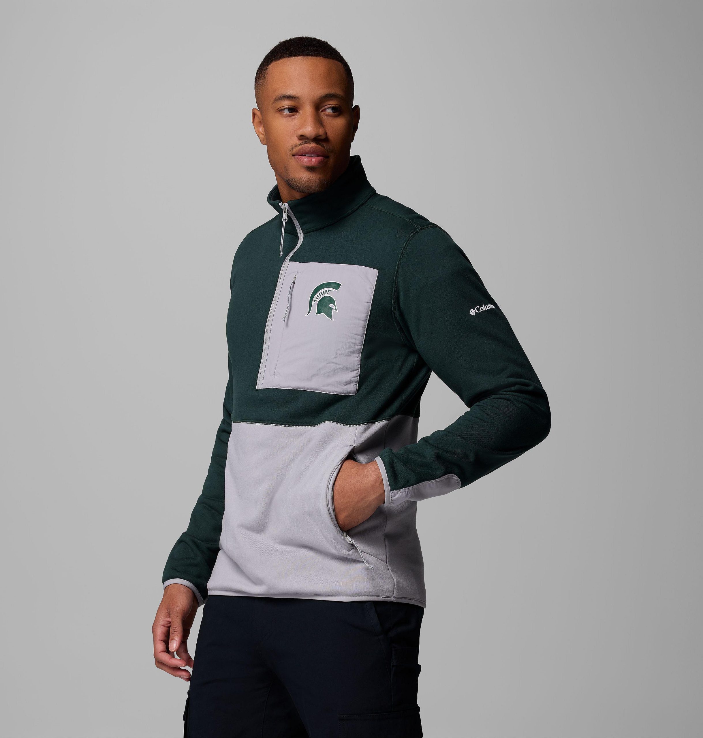 miesten collegiate columbia hike half zip -takki - michigan state