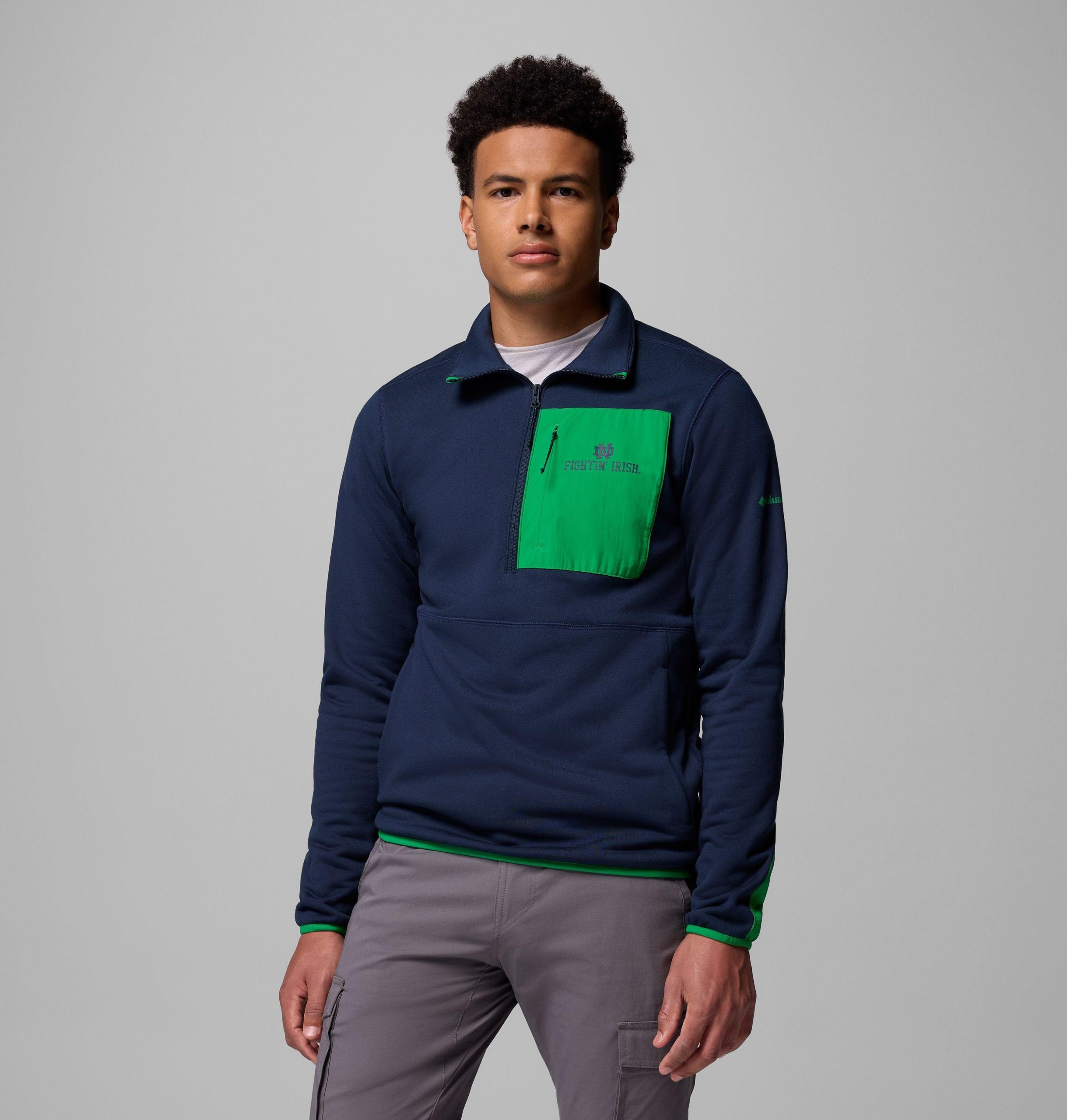 miesten collegiate columbia hike half zip -takki - notre dame