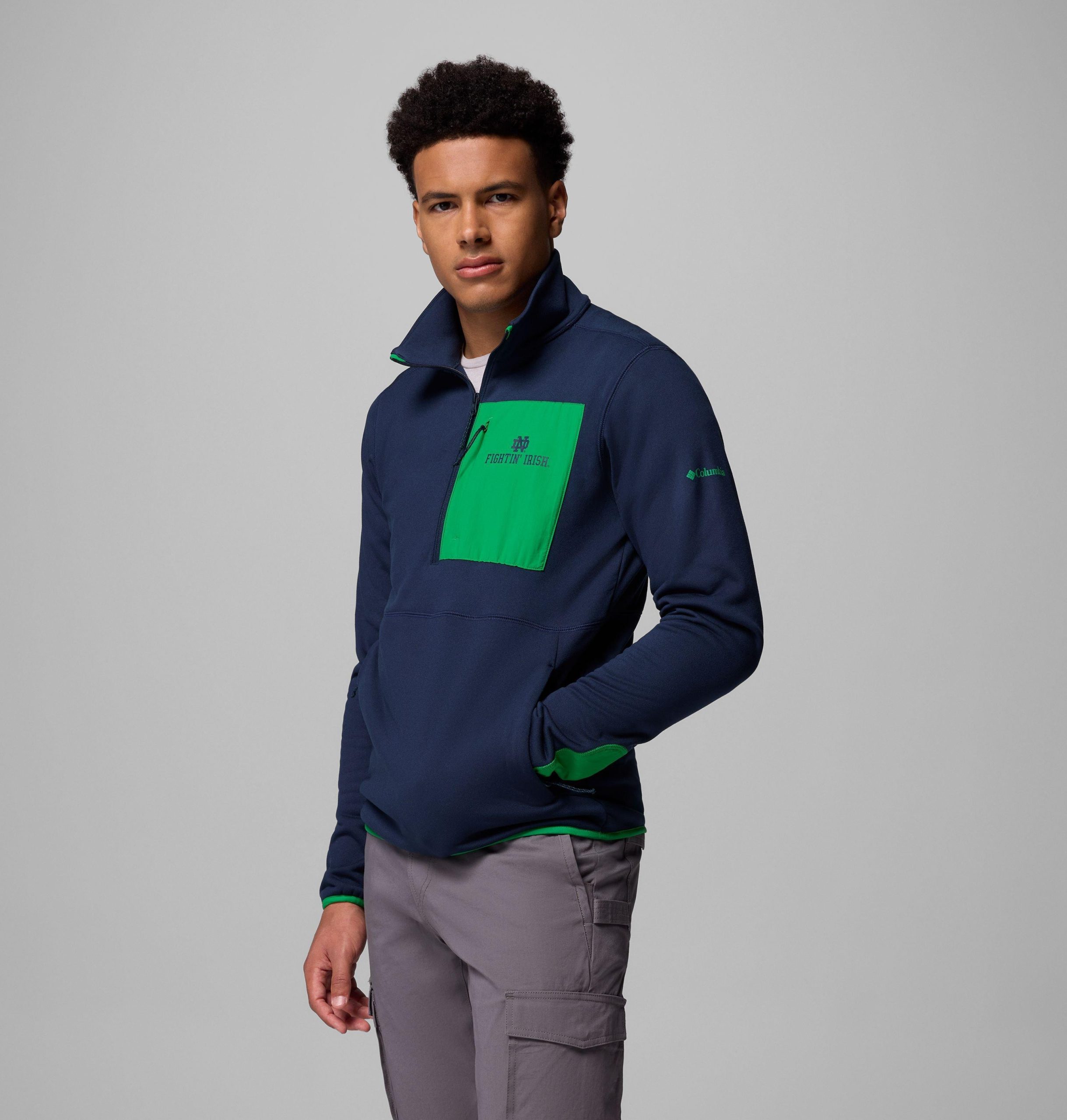 miesten collegiate columbia hike half zip -takki - notre dame
