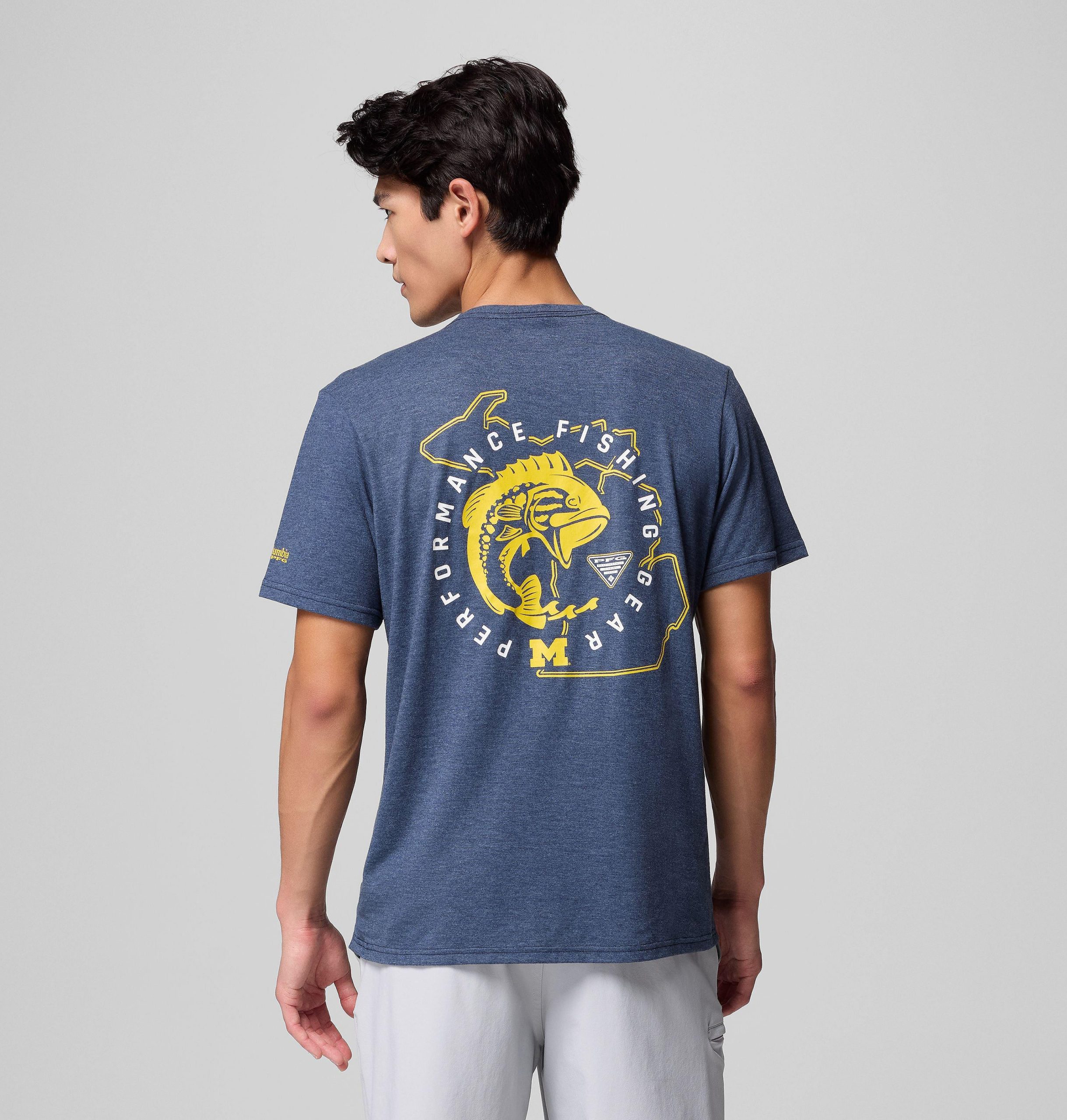 miesten collegiate pfg -lyhythihainen paita - michigan