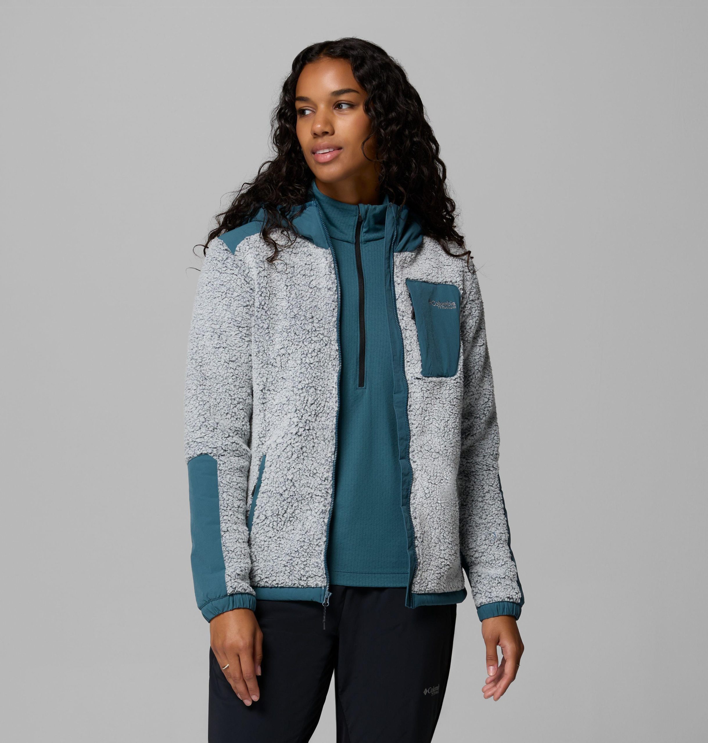 naisten arctic crest sherpa -fleecetakki jossa vetoketjullinen vetoketju