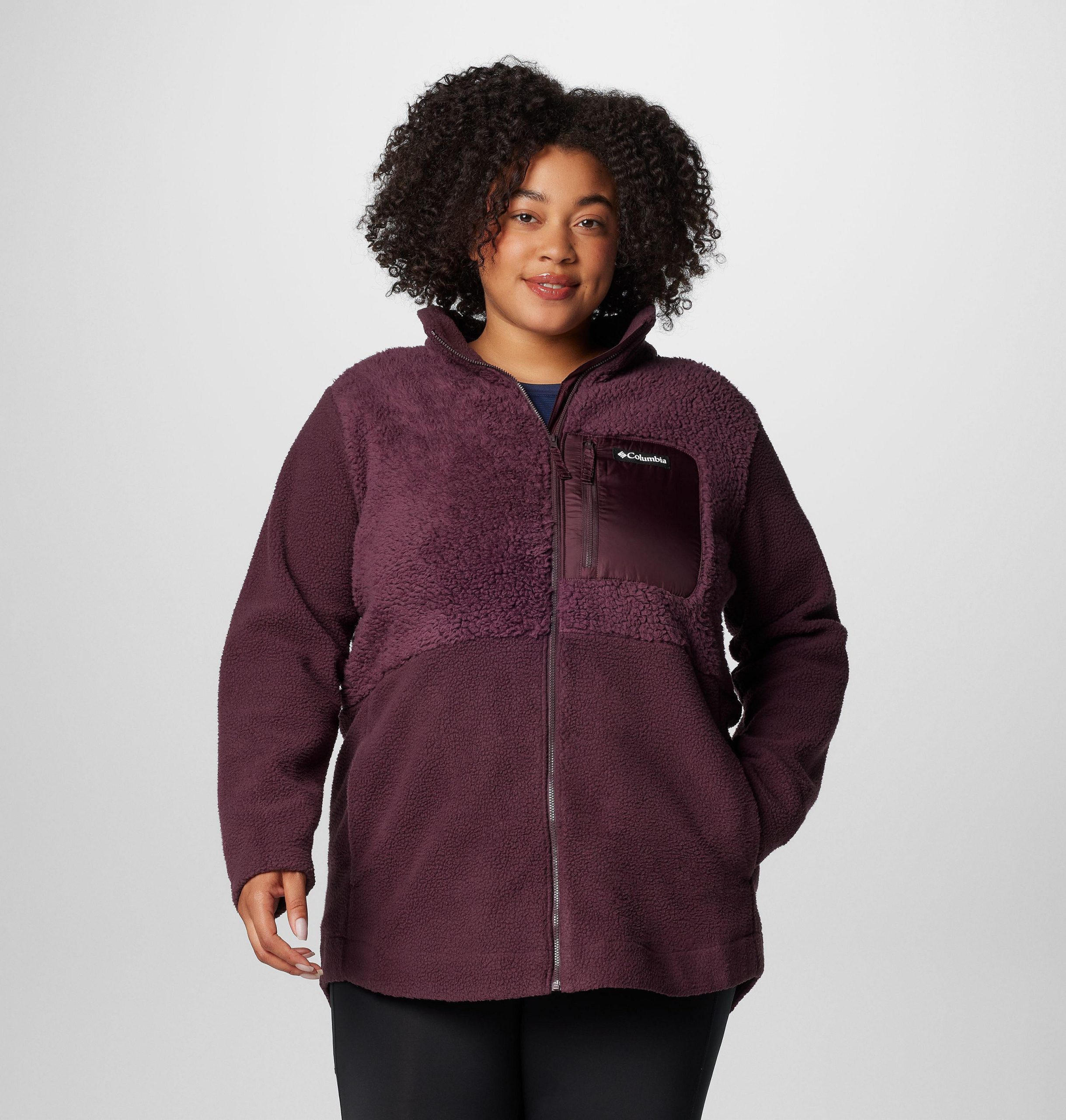 columbia lodge sherpa full zip -fleecetakki naisille plus-koko