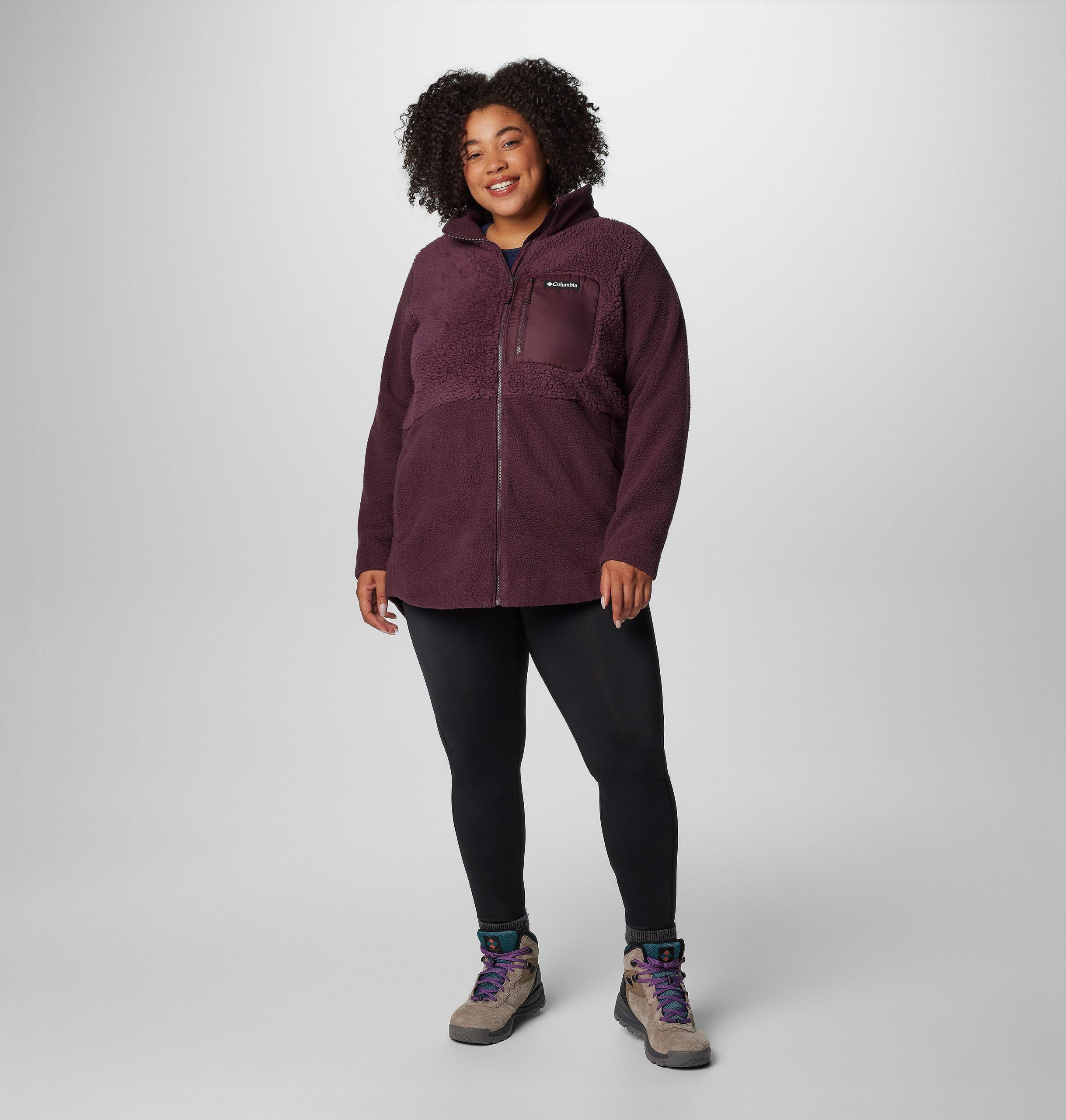 columbia lodge sherpa full zip -fleecetakki naisille plus-koko