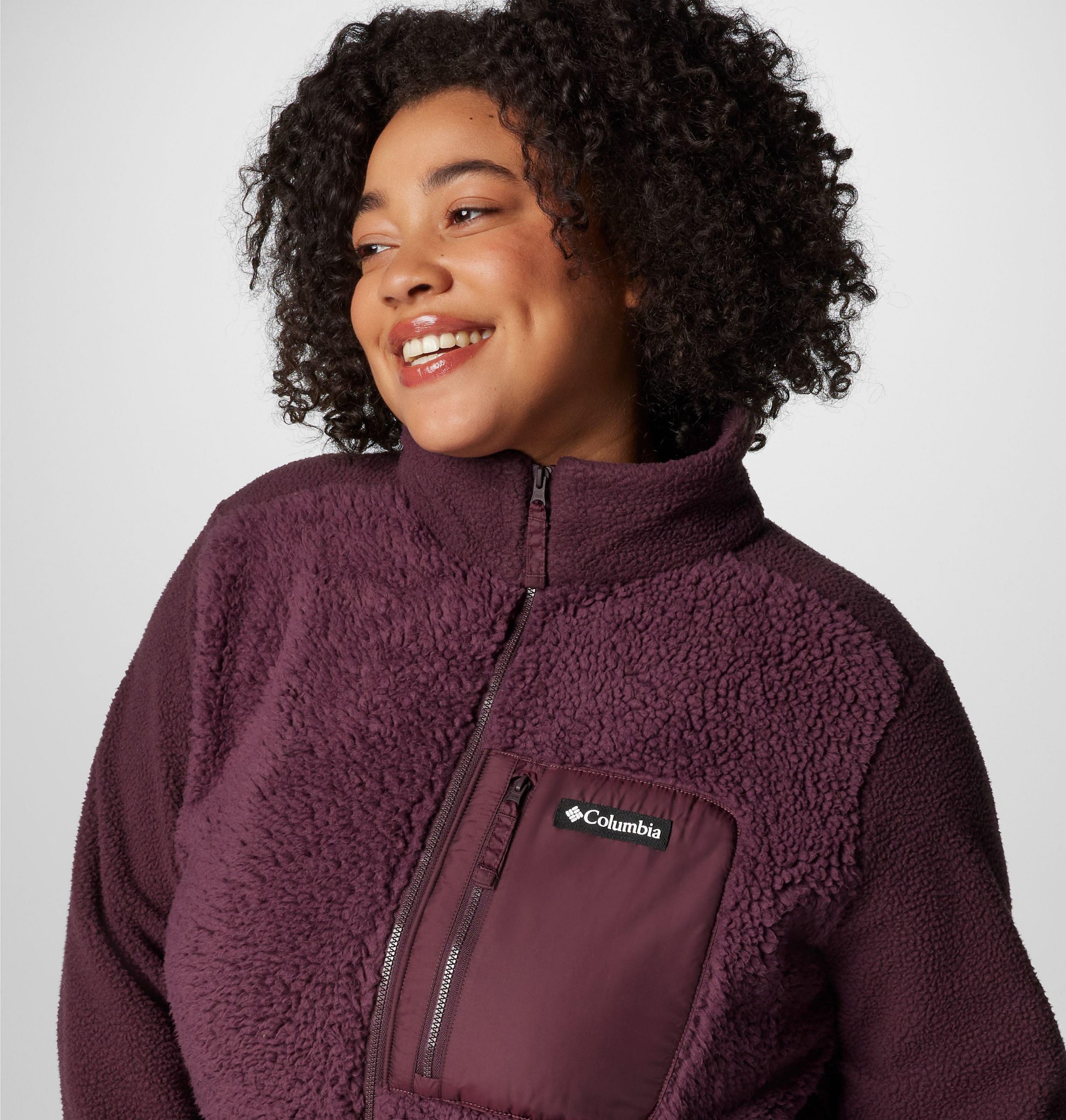 columbia lodge sherpa full zip -fleecetakki naisille plus-koko