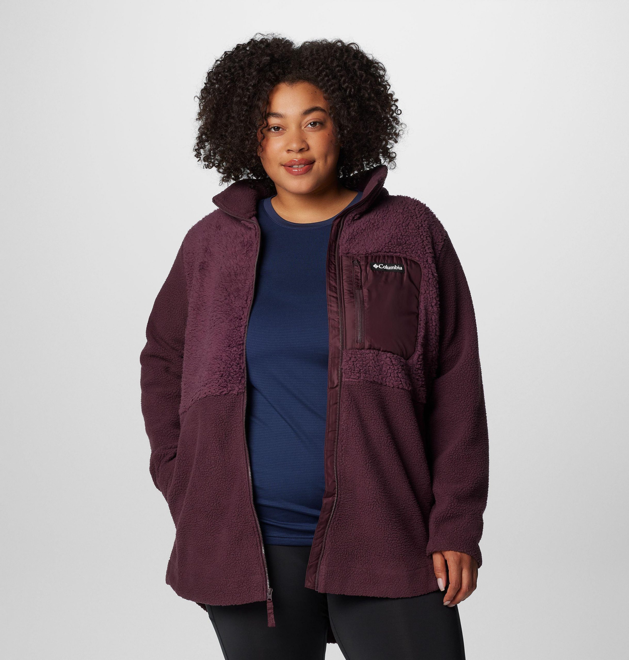 columbia lodge sherpa full zip -fleecetakki naisille plus-koko