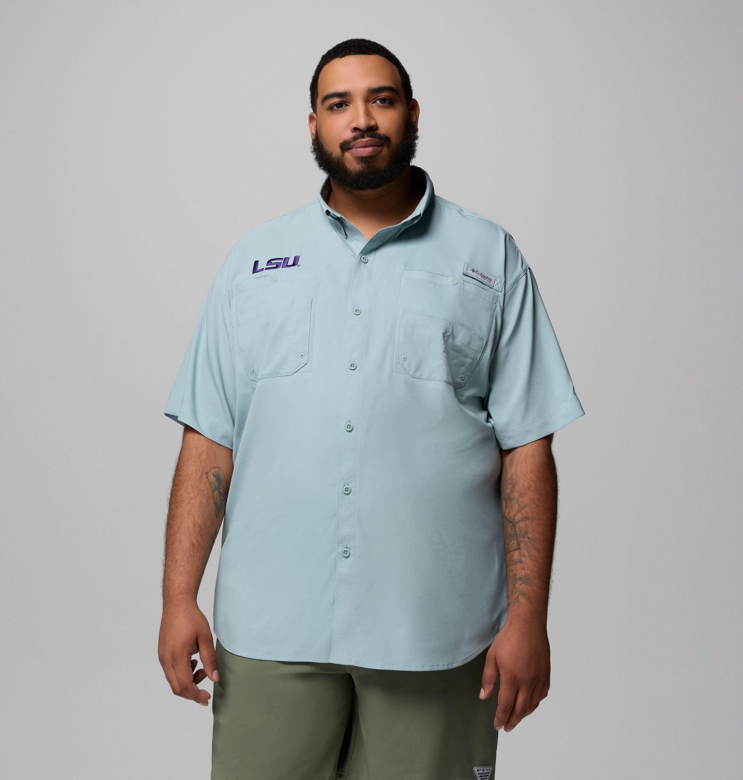 miesten collegiate pfg tamiami -lyhythihainen paita - iso - lsu