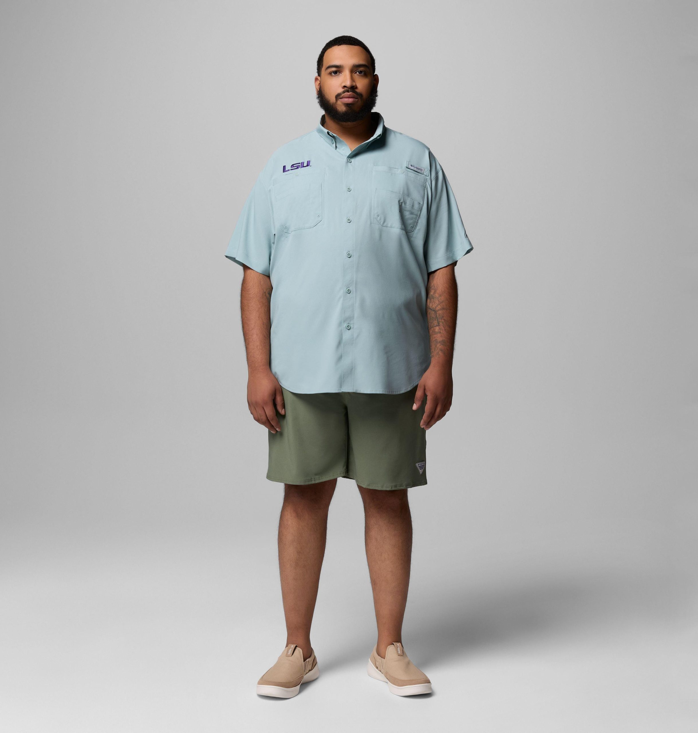 miesten collegiate pfg tamiami -lyhythihainen paita - iso - lsu