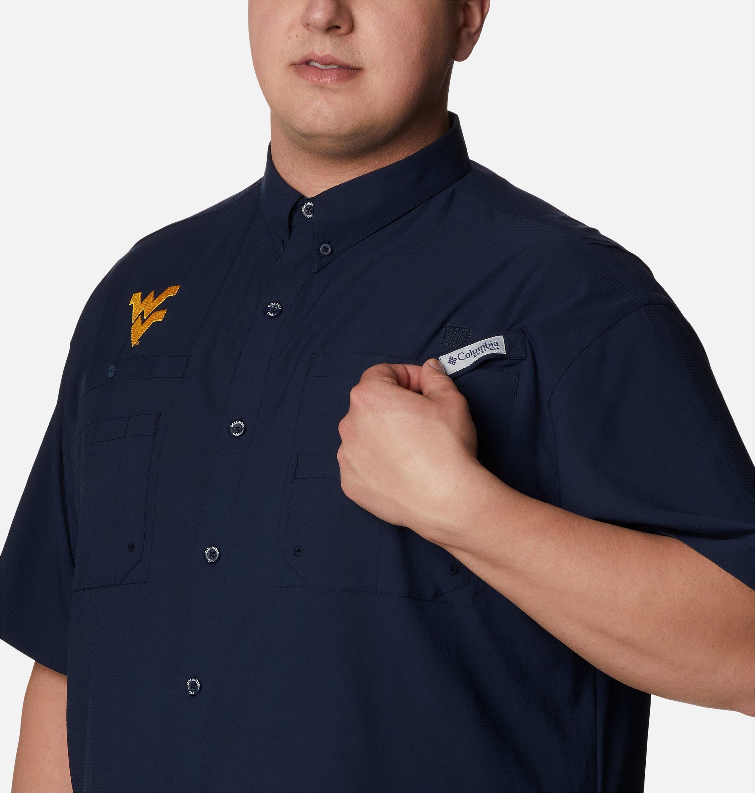 miesten collegiate pfg tamiami -lyhythihainen paita - iso - länsi-virginia